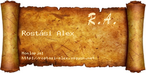Rostási Alex névjegykártya